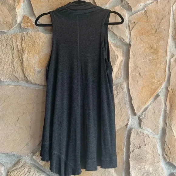 Chloe K Dark Gray asymmetrical Cowl Neck Top - Picture 6 of 8